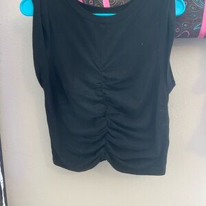 Forever 21 Black Gathered Tank Top